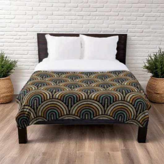 レトロボホアーチパターン フリースブランケット