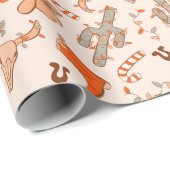 レトロボホウエスタンクリスマスデザートカボスパターン ラッピングペーパー (ロールコーナー)