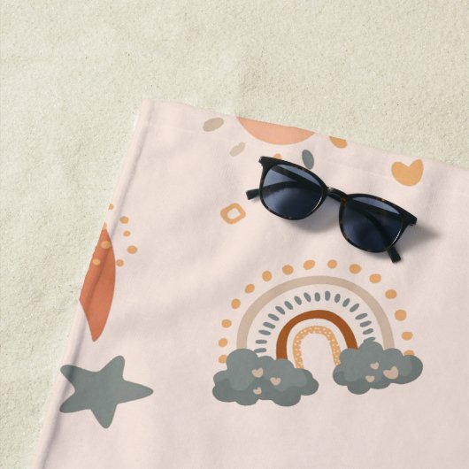 レトロボホウォーターカラーレインボーニュートラル ビーチタオル (インサイチュ)