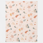 レトロボホウォーターカラーレインボーニュートラル フリースブランケット (正面)