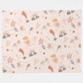 レトロボホウォーターカラーレインボーニュートラル フリースブランケット (正面(横))