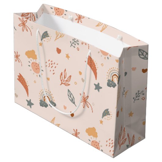 レトロボホウォーターカラーレインボーニュートラル ラージペーパーバッグ (裏面アングル)