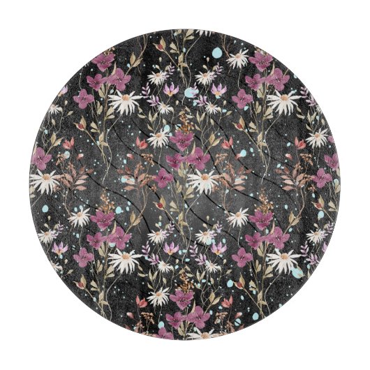 レトロボホエレガントワイルドフラワー カッティングボード (正面)