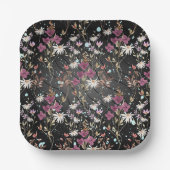 レトロボホエレガントワイルドフラワー ペーパープレート (正面)