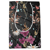 レトロボホエレガントワイルドフラワー ミディアムペーパーバッグ (正面)