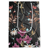 レトロボホエレガントワイルドフラワー ミディアムペーパーバッグ (裏面)