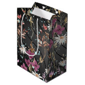 レトロボホエレガントワイルドフラワー ミディアムペーパーバッグ (裏面アングル)