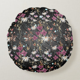 レトロボホエレガントワイルドフラワー ラウンドクッション