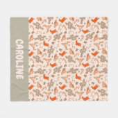 レトロボホカスタムウエスタンクリスマスデザートカボス フリースブランケット (正面(横))