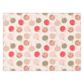 レトロボホクリスマスオーナメントピンクグリーンパターン テーブルクロス (正面(横))