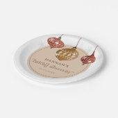 レトロボホクリスマスオーナメント ブライダルシャワー ペーパープレート (アングル)