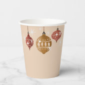 レトロボホクリスマスオーナメント ブライダルシャワー 赤 紙コップ (裏面)