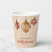 レトロボホクリスマスオーナメント ブライダルシャワー 赤 紙コップ (正面)