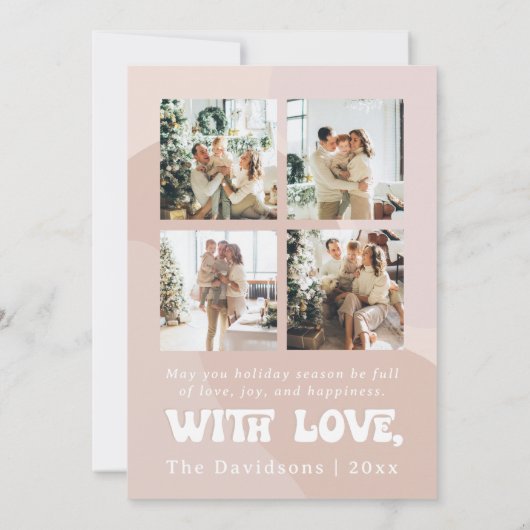 レトロボホクリスマスカード 70年代のホリデーグリーティング 招待状 (裏面)