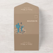 レトロボホクリームサボスデザートデスティネーションウェディング オールインワン招待状 (外側)