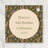 レトロボホグリーンカワイイカスタムフローラ50誕生日 フェイバータグ (裏面)