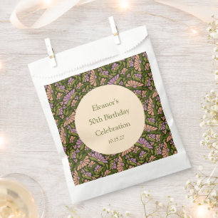 レトロボホグリーンカワイイカスタムフローラ50誕生日 フェイバーバッグ