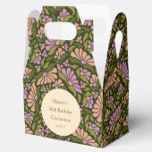 レトロボホグリーンカワイイカスタムフローラ50誕生日 フェイバーボックス (オープン)