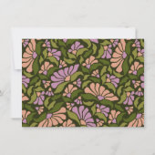 レトロボホグリーンボタニカルグルーヴィパーソナライズされた サンキューカード (裏面)