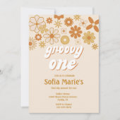 レトロボホグルーヴィワンボホファースト誕生日 招待状 (正面)