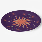 レトロボホコーラルパープルサンアンドムーン ペーパープレート (アングル)