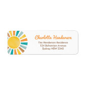 レトロボホサンシャインこ来この息子の赤ちゃんシャワー ラベル (正面)