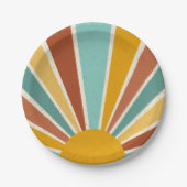 レトロボホサンシャインベビーシャワー ペーパープレート (正面)