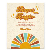 レトロボホサンベイビーシャワーおむつラッフルサイン フォトプリント            (正面)