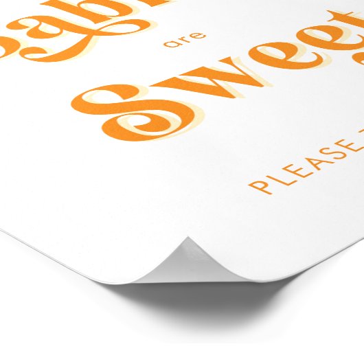 レトロボホサンベビーは甘いトリートカフェサインである ポスター (角)