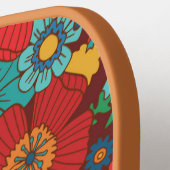 レトロボホシックフローラルパターカスタムン文字カッコいい ピックルボールラケット (左詳細)