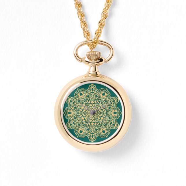 レトロボホシックボヘミアンヒッパイロゼットマンダラ 腕時計 (正面)