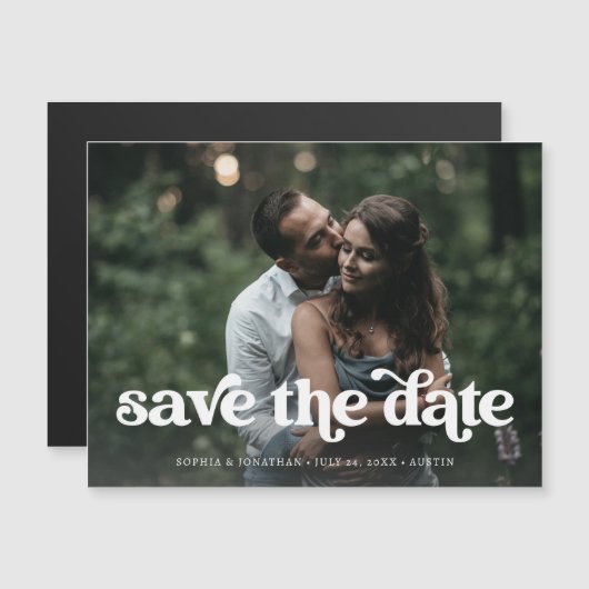 レトロボホタイポグラフィと写真 |日付の保存 (正面/裏面)