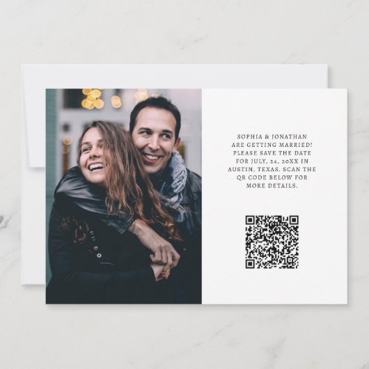 レトロボホタイポグラフィと2枚 | QRコード セーブザデート (裏面)