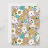 レトロボホティール（緑がかった色）ブラウンフローラかわいい赤ちゃんシャワー サンキューカード (裏面)