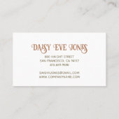 レトロボホテラコッタセージサウスウエストサンデザート 名刺 (裏面)