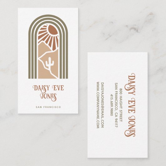 レトロボホテラコッタセージサウスウエストサンデザート 名刺 (正面/裏面)