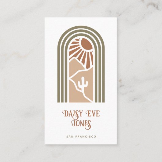 レトロボホテラコッタセージサウスウエストサンデザート 名刺 (正面)