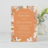 レトロボホテラコッタフローラトレンディーブライダルシャワー 招待状 (スタンド正面)