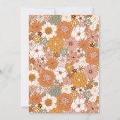 レトロボホテラコッタフローラトレンディーブライダルシャワー 招待状 (裏面)