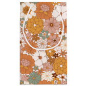 レトロボホテラコッタフローラフラワーズボヘミアン スモールペーパーバッグ (裏面)