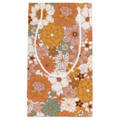 レトロボホテラコッタフローラフラワーズボヘミアン スモールペーパーバッグ (正面)