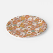 レトロボホテラコッタフローラワイルドフラワーズ秋 ペーパープレート (アングル)