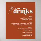 レトロボホテラコッタ結婚のバーサイン ポスター (正面)