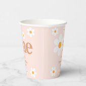 レトロボホデイジーピンクファースト誕生日 紙コップ (右)