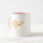 レトロボホデイジーブリッパーソナライズされたズメイドギフト ツートーンマグカップ (正面左)