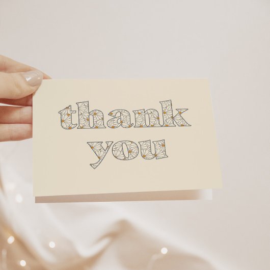 レトロボホデイジーベイビーシャワーありがとう サンキューカード