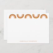 レトロボホデザートレインボーテラコッタパーソナライズされた ノートカード (正面/裏面)