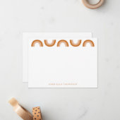 レトロボホデザートレインボーテラコッタパーソナライズされた ノートカード (正面/裏面インサイチュ)