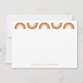 レトロボホデザートレインボーテラコッタパーソナライズされた ノートカード (正面)