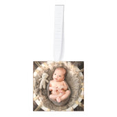 レトロボホドットニュートラルモノグラム キューブオーナメント (正面)